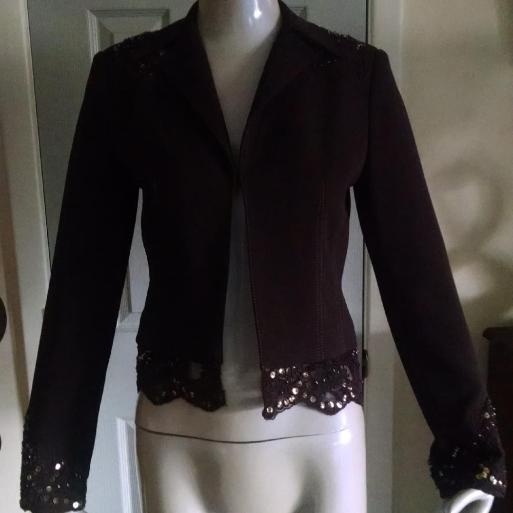 ALBERTO MAKALI Brown Embellished Blazer